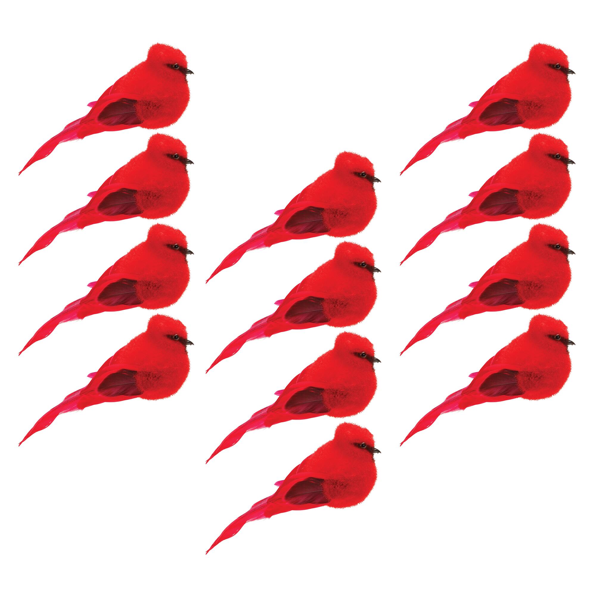 Red Feathered Cardinal Bird Shelf Sitter, 12ct.